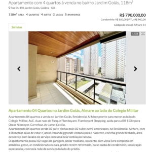 Apartamento de Leilão abaixo de preço em Goiânia no Residencial Al Mare
